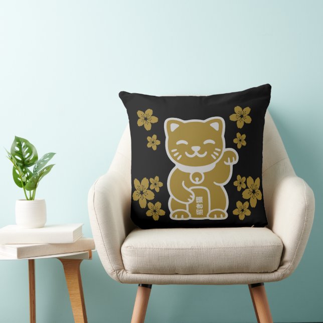 Almofada Dourado japonês Maneki-neko (Cadeira)