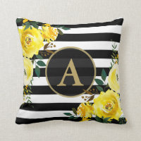 Dourado monograma FLORAL AMARELO Banda branca Pret