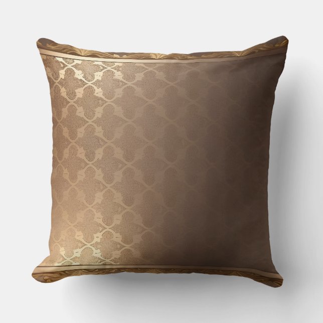 Almofada Dourado no Travesseiro decorativo de Trim Dourado/ (Frente)