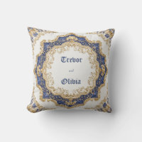 Dourado Opulento Estrela Azul Real Geométrico Barr