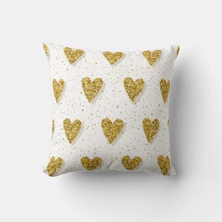 Almofada Dourado padrão cardíaco