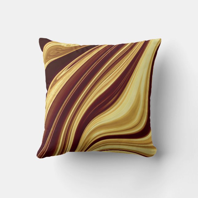 Almofada Dourado padrão de mármore (Verso)