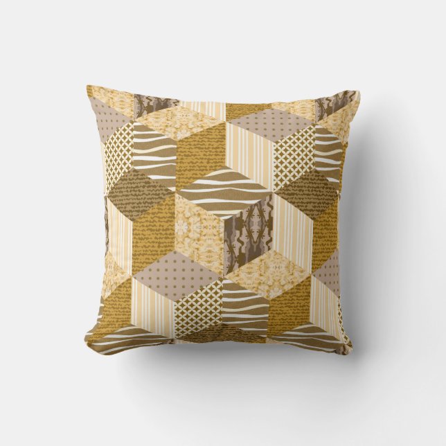 Almofada Dourado padrão de patch sem descontinuidades. ilus (Frente)