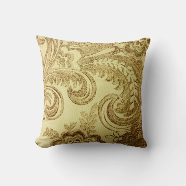Almofada Dourado Paisley Classic | TRAVESSEIRO DECORATIVO (Frente)