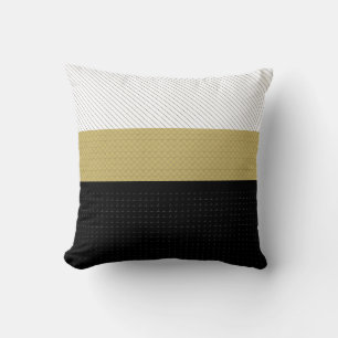 Almofada Dourado, preto e branco com risca