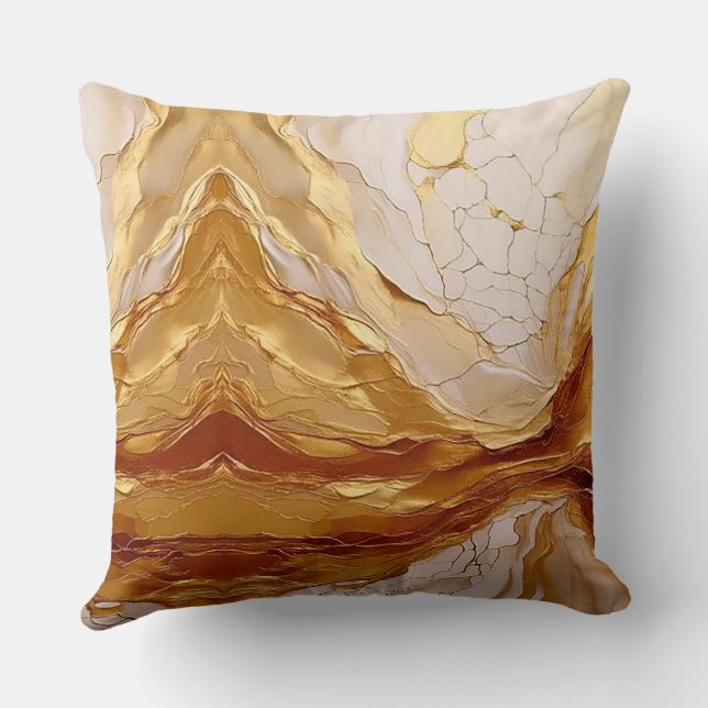 Almofada Dourado Radiante & Marfim  (Verso)