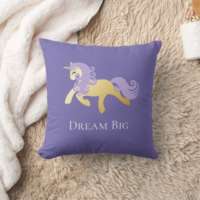 Almofada Dourado Roxo Unicorn (Cobertor)
