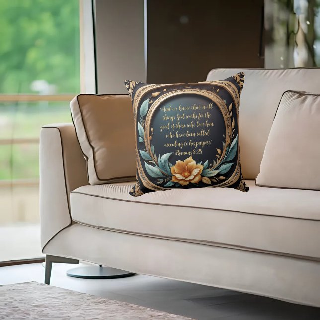 Almofada Dourado Teal Verona Sunset Personalizável (Criador carregado)