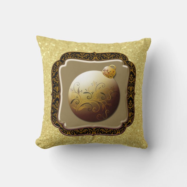 Almofada Dourado Vidro Ornamento de Frame Dourado Brilhante (Frente)
