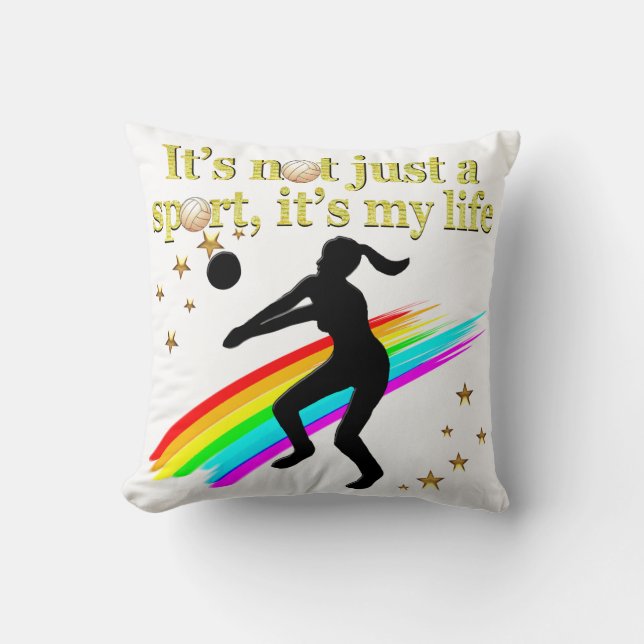 ALMOFADA DOURADO VOLLEYBALL É O MEU DESIGN DE VIDA (Frente)