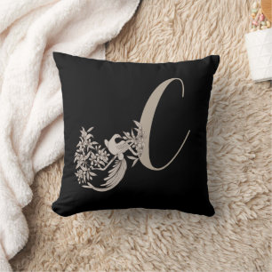Almofada Dove Elegante Monograma Inicial C 