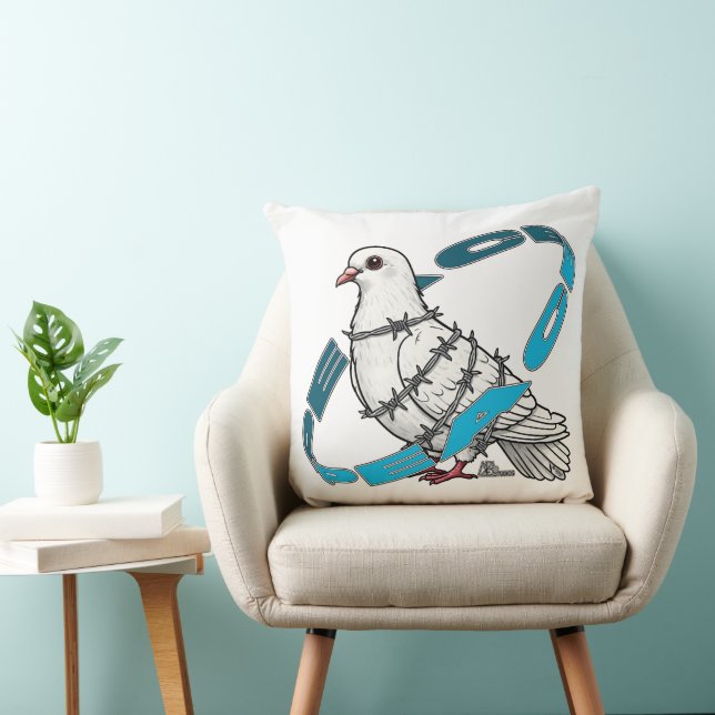 Almofada Dove of peace in Barbed Wire Embrace (Cadeira)
