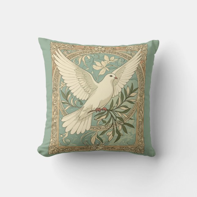 Almofada Dove With Olive Branch Christmas Design (Frente)