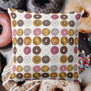 Almofada Dozen Rosquinha Breakfast Junk Comida Doughnut