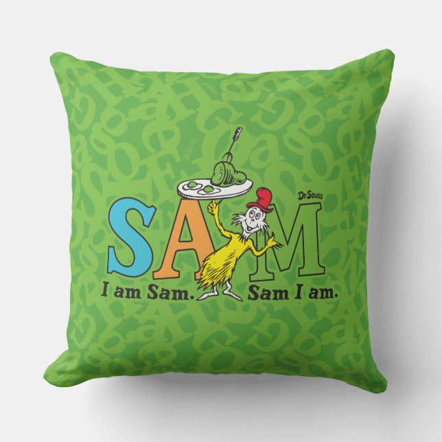 Almofada Dr. Seuss | Eu sou Sam. Sam eu sou. (Frente)