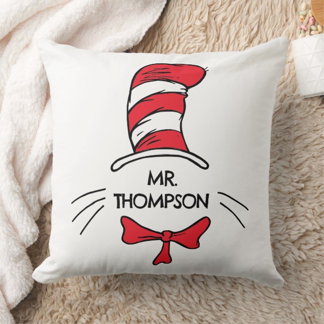 Almofada Dr. Seuss | Gato no nome do professor personalizad (Cobertor)