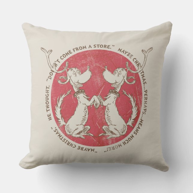 Almofada Dr. Seuss | Grpolegadas | Máx. - Cotação de Natal (Frente)