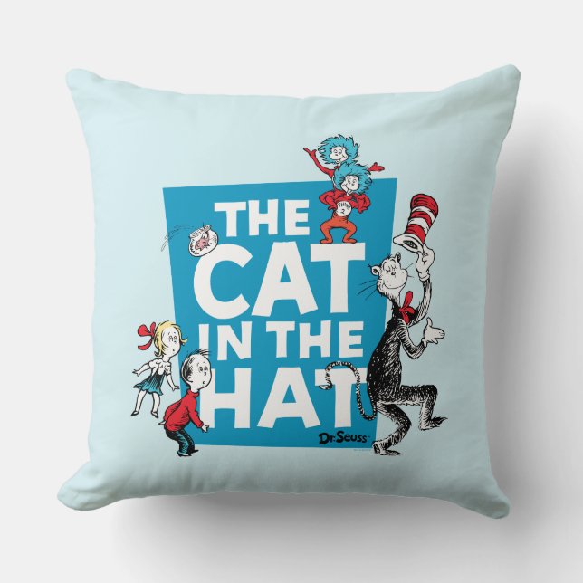 Almofada Dr. Seuss | Logotipo do Gato no Chapéu - Personage (Frente)