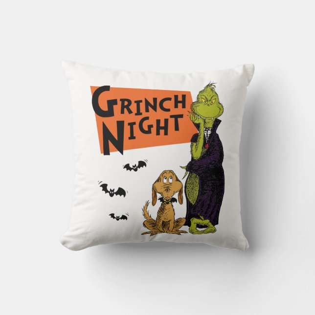 Almofada Dr. Seuss | Noite do Grinch no Halloween Gráfico (Frente)
