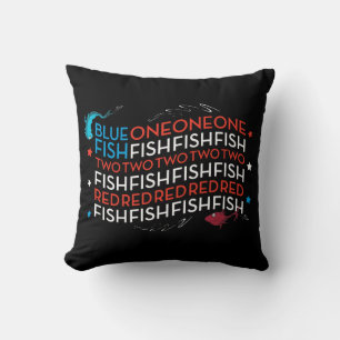 Almofada Dr. Seuss Peixe Vermelho Peixe Azul Gráfico da B