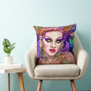 Almofada Drag Queen Trabalho de arte Design