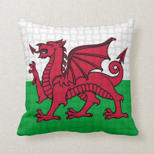 Almofada Dragão do cymru da bandeira de Wales Galês