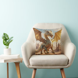 Almofada Dragão do Deserto Encantado - Travesseiro decorati
