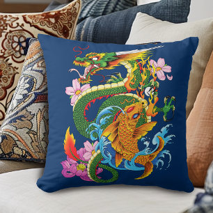 Almofada Dragão e Koi