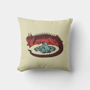 Almofada Dragão e rainha do Dragão, estilo Art Nouveau
