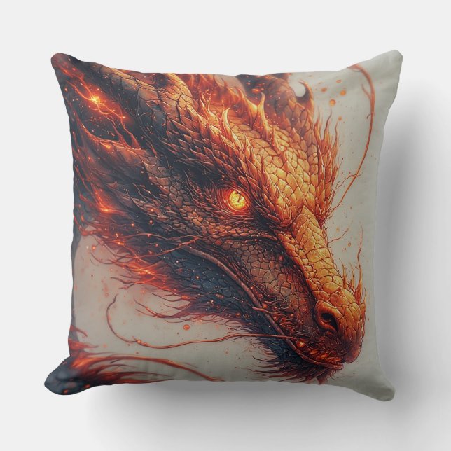 Almofada Dragão Fiery Energia Poder Mítico Design (Frente)