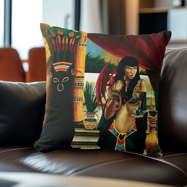 Almofada Dragão Gato Rainha Egípcia (Criador carregado)