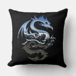 Almofada Dragão Metálico Silver Reversível