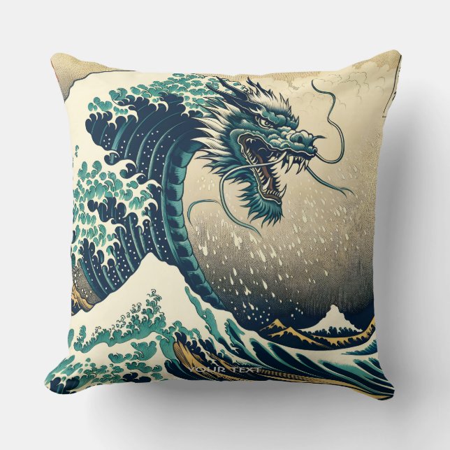 Almofada Dragão Mítico Japonês Fantasy (Frente)
