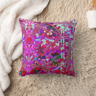Almofada Dragonflies de arte pop a rosa