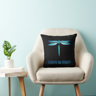 Almofada Dragonfly Azul na Ilustração de Voo