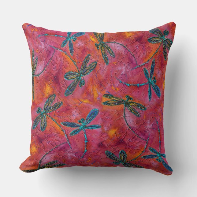 Almofada Dragonfly Dance Hot Fuchsia (Frente)