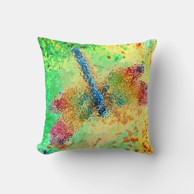 Almofada Dragonfly de vidro (amarelo) (Frente)