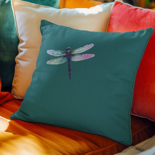 Almofada Dragonfly Roxa em Teal