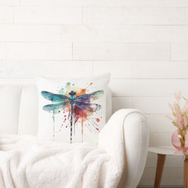 Almofada Dragonfly Vibrante Aquarela