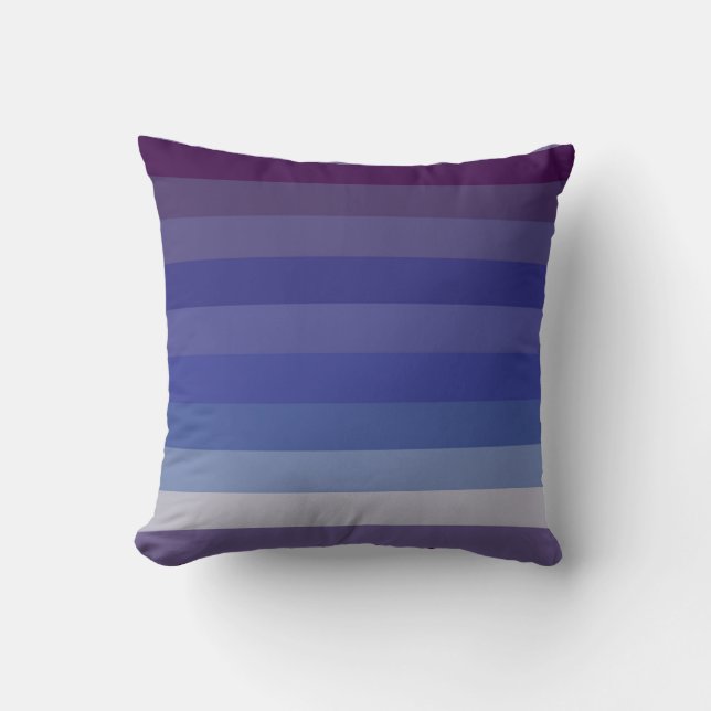 Almofada Dramatic Deep Blue & Burgundy Gradient Stripe Patt (Frente)