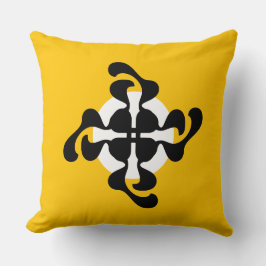 Almofada Dramático duplo Q espelhado Moderno amarelo preto