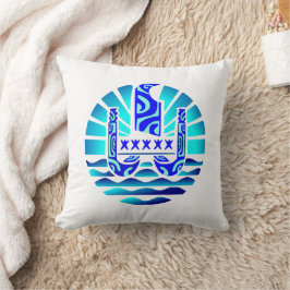 Almofada Drapeau de la Polynésie française (bleu)