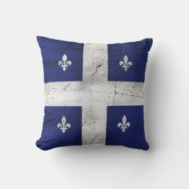 Almofada Drapeau du Québec, estilo grunge érodé
