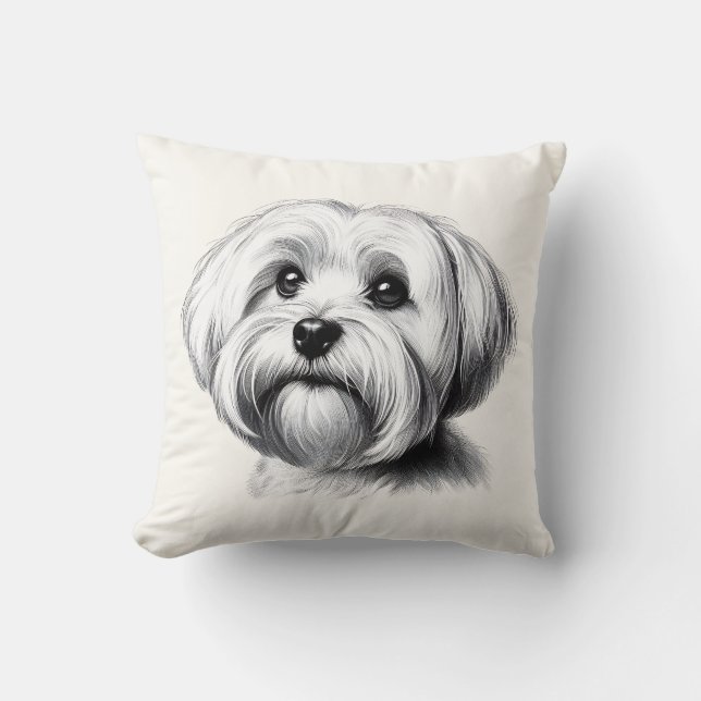 Almofada Drawing Maltese Dog (Frente)