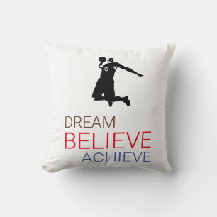 Almofada Dream Acredite em Atingir Basquete