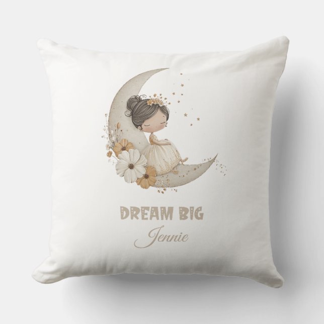 Almofada Dream Big Fairy Moon Child - Nome Personalizado (Frente)