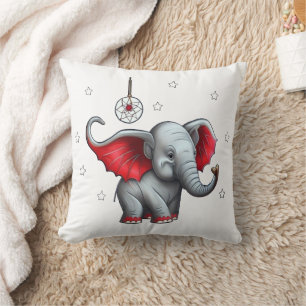 Almofada Dream Catcher Bonito Elefante Bebê. Parte traseira