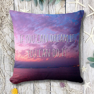 Almofada "Dream It Do It" Cita Foto Roxa Sunset (pequena)