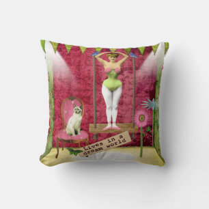 Almofada Dream World Vintage Funky Ballerina Altered Art