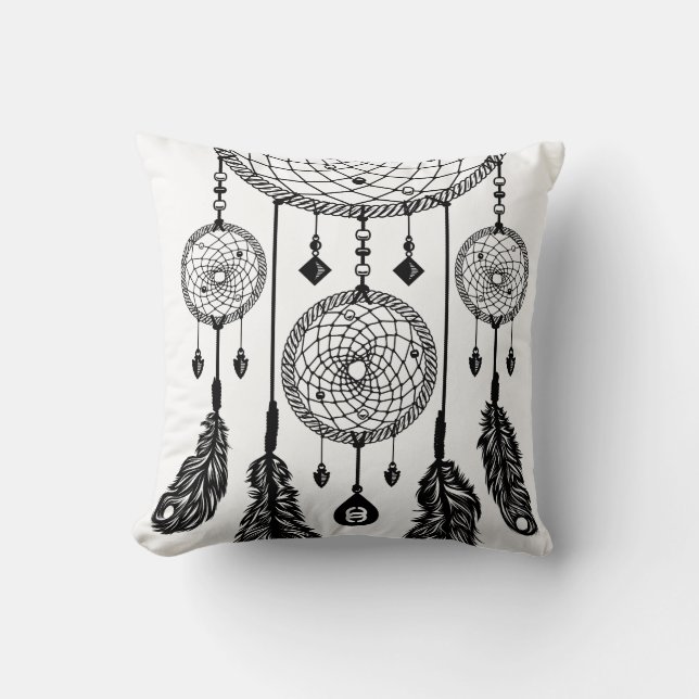 Almofada Dreamcatcher - travesseiro quadrado (branco) (Frente)